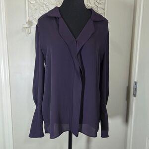 Halston Elegant Purple Blouse Size Small